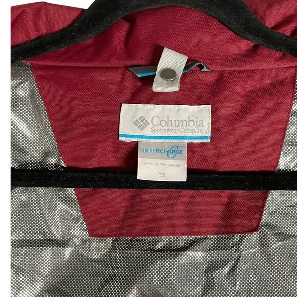 Columbia Omni-Heat Interchange Size 3X Burgundy Rain Jacket Light Weight - Picture 8 of 12